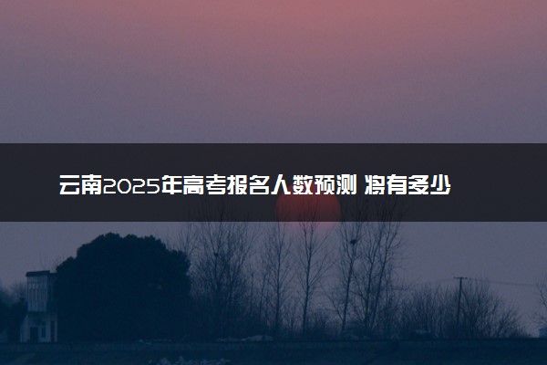 云南2025年高考报名人数预测 将有多少考生参加高考