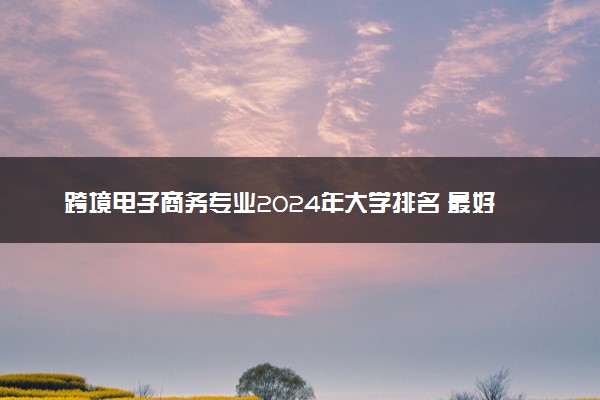 跨境电子商务专业2024年大学排名 最好的大学排行榜