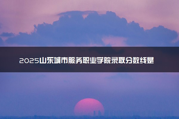 2025山东城市服务职业学院录取分数线是多少 各省最低分数线汇总