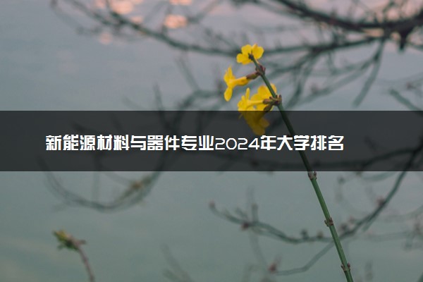 新能源材料与器件专业2024年大学排名 最好的大学排行榜