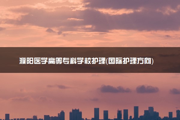 濮阳医学高等专科学校护理（国际护理方向）专业怎么样 录取分数线多少