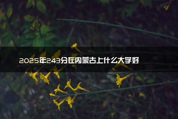 2025年243分在内蒙古上什么大学好 近三年录取分数线是多少