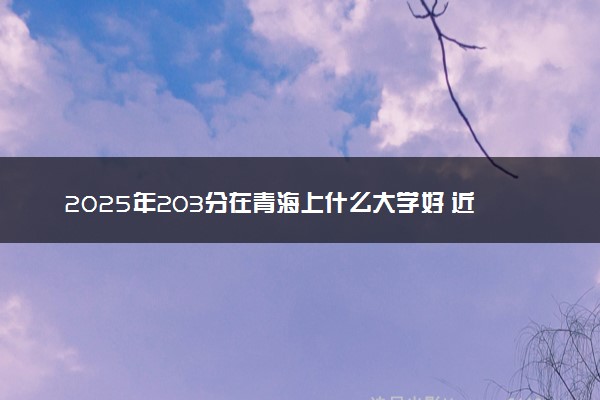 2025年203分在青海上什么大学好 近三年录取分数线是多少