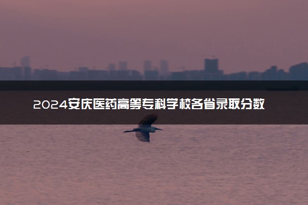 2024安庆医药高等专科学校各省录取分数线是多少 最低分及位次