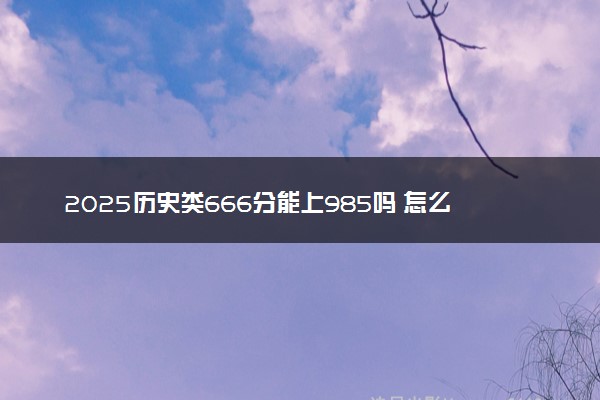 2025历史类666分能上985吗 怎么填报志愿