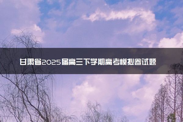 甘肃省2025届高三下学期高考模拟卷试题及答案汇总