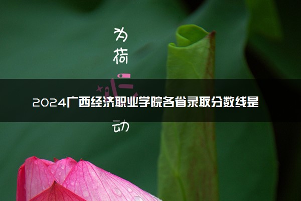 2024广西经济职业学院各省录取分数线是多少 最低分及位次