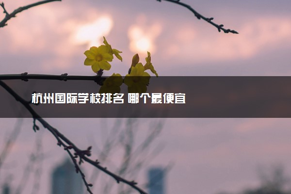 杭州国际学校排名 哪个最便宜