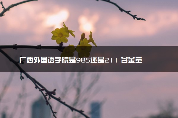 广西外国语学院是985还是211 含金量怎么样