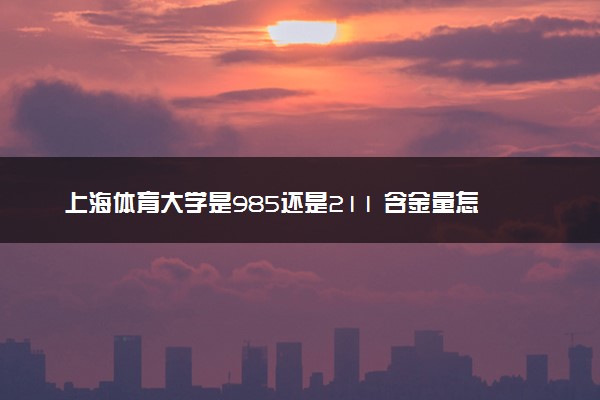 上海体育大学是985还是211 含金量怎么样