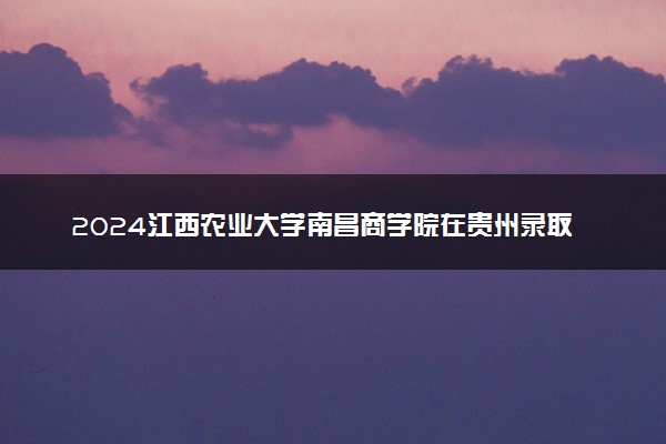 2024江西农业大学南昌商学院在贵州录取分数线 各专业分数及位次