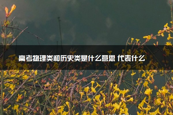 高考物理類和歷史類是什么意思 代表什么