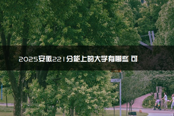 2025安徽221分能上的大学有哪些 可以报考院校名单