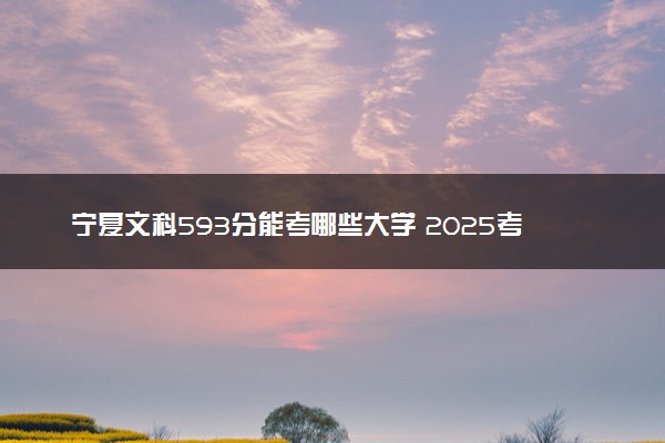 宁夏文科593分能考哪些大学 2025考生稳上的大学名单