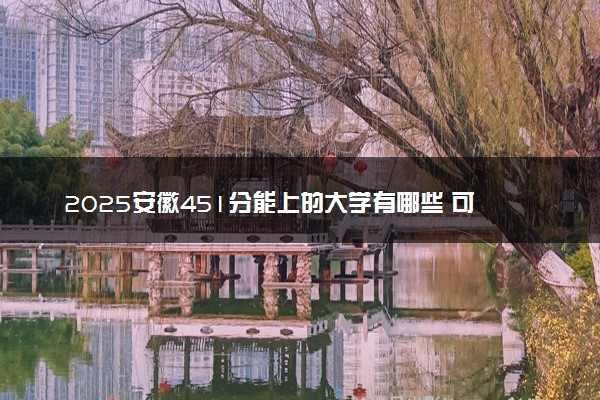 2025安徽451分能上的大学有哪些 可以报考院校名单