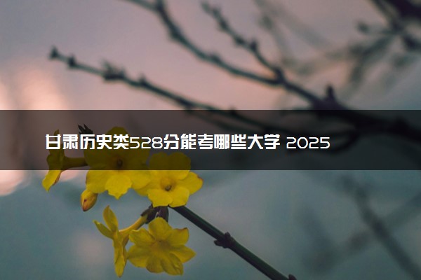 甘肃历史类528分能考哪些大学 2025考生稳上的大学名单