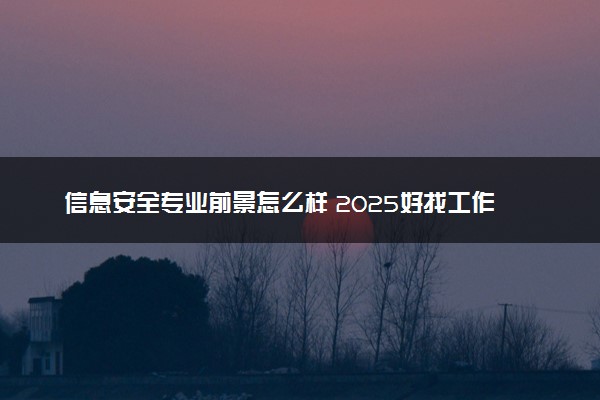 信息安全专业前景怎么样 2025好找工作吗