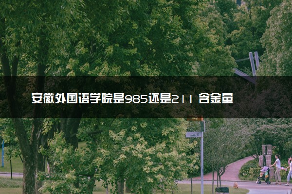 安徽外国语学院是985还是211 含金量怎么样