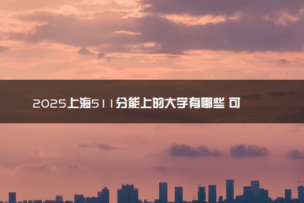 2025上海511分能上的大学有哪些 可以报考院校名单