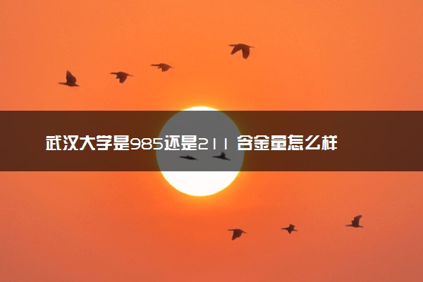 武汉大学是985还是211 含金量怎么样