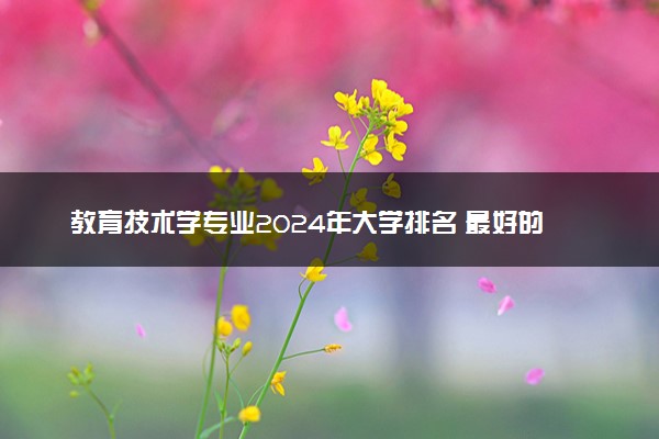 教育技术学专业2024年大学排名 最好的大学排行榜