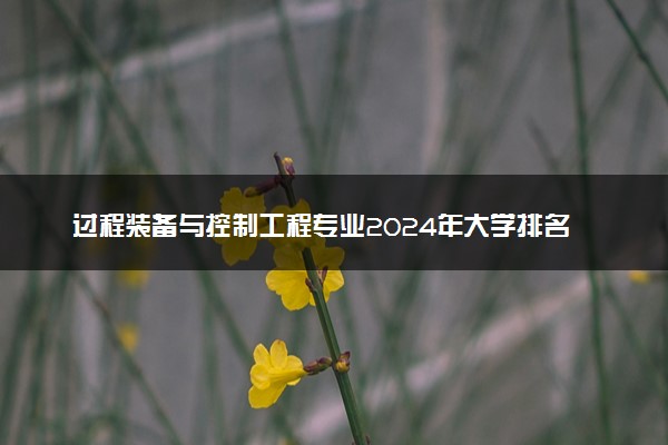 过程装备与控制工程专业2024年大学排名 最好的大学排行榜