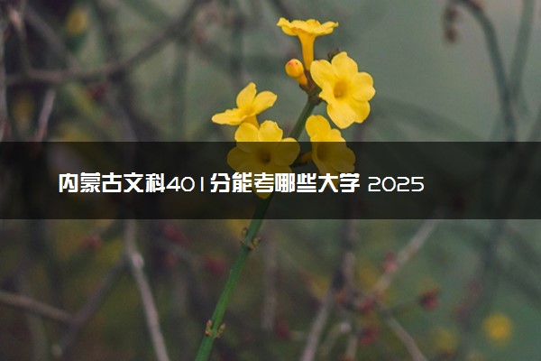 内蒙古文科401分能考哪些大学 2025考生稳上的大学名单