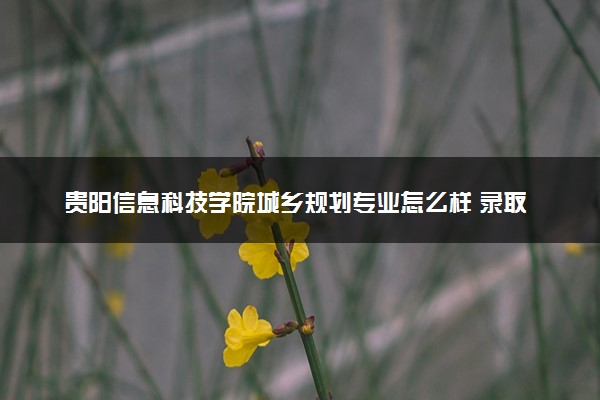 贵阳信息科技学院城乡规划专业怎么样 录取分数线多少