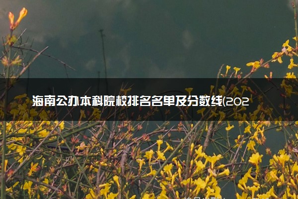 海南公办本科院校排名名单及分数线(2025年参考)