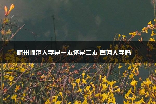 杭州师范大学是一本还是二本 算好大学吗