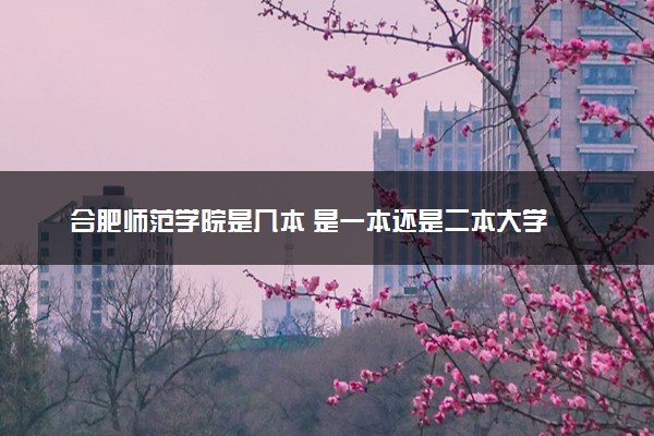 合肥师范学院是几本 是一本还是二本大学