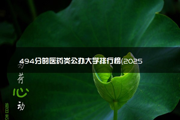 494分的医药类公办大学排行榜（2025考生参考)