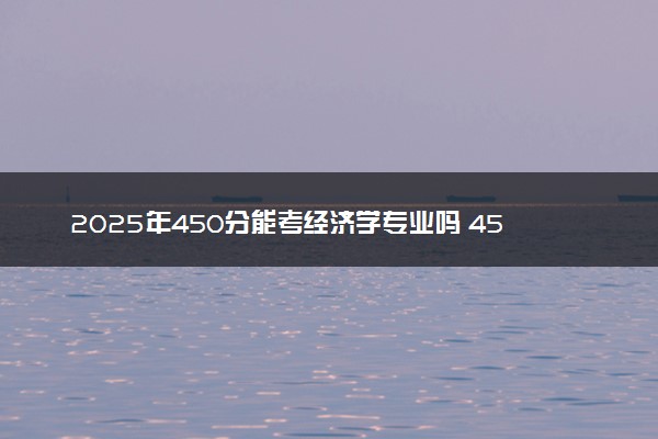 2025年450分能考经济学专业吗 450分经济学专业大学推荐