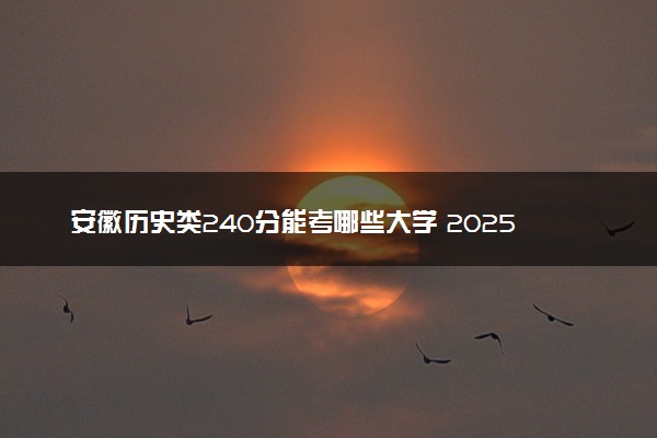 安徽历史类240分能考哪些大学 2025考生稳上的大学名单