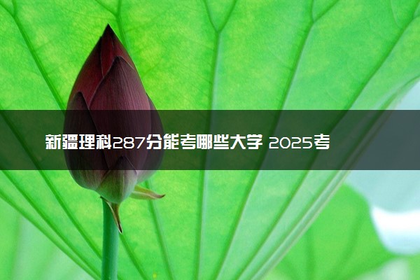 新疆理科287分能考哪些大学 2025考生稳上的大学名单