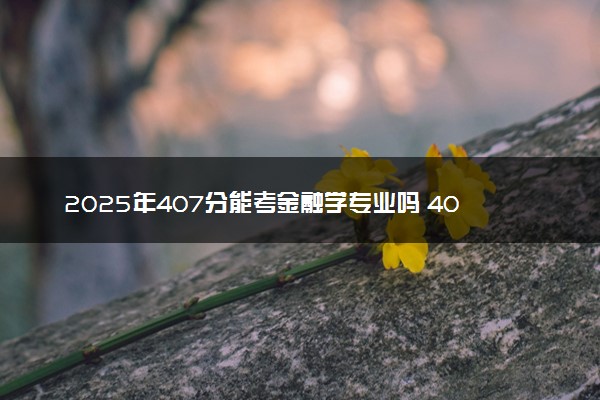 2025年407分能考金融学专业吗 407分金融学专业大学推荐