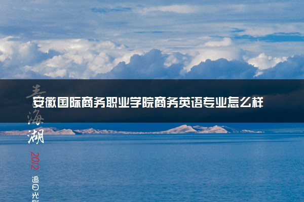 安徽国际商务职业学院商务英语专业怎么样 录取分数线多少