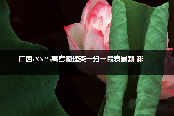 广西2025高考物理类一分一段表最新 排名位次对照