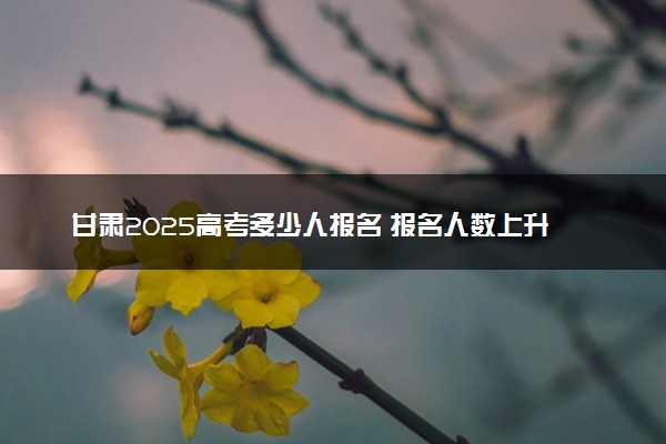 甘肃2025高考多少人报名 报名人数上升还是下降