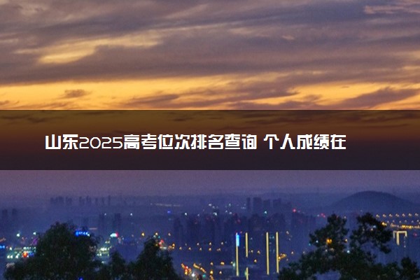 山东2025高考位次排名查询 个人成绩在全省排名怎么查