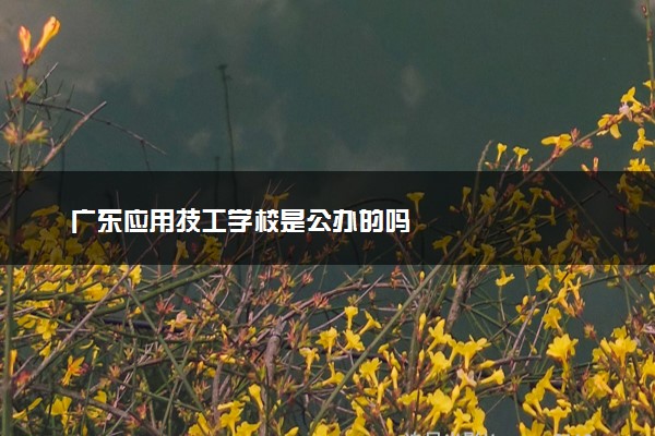 广东应用技工学校是公办的吗