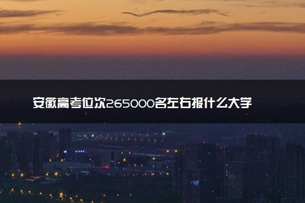 安徽高考位次265000名左右报什么大学好（2025年参考）